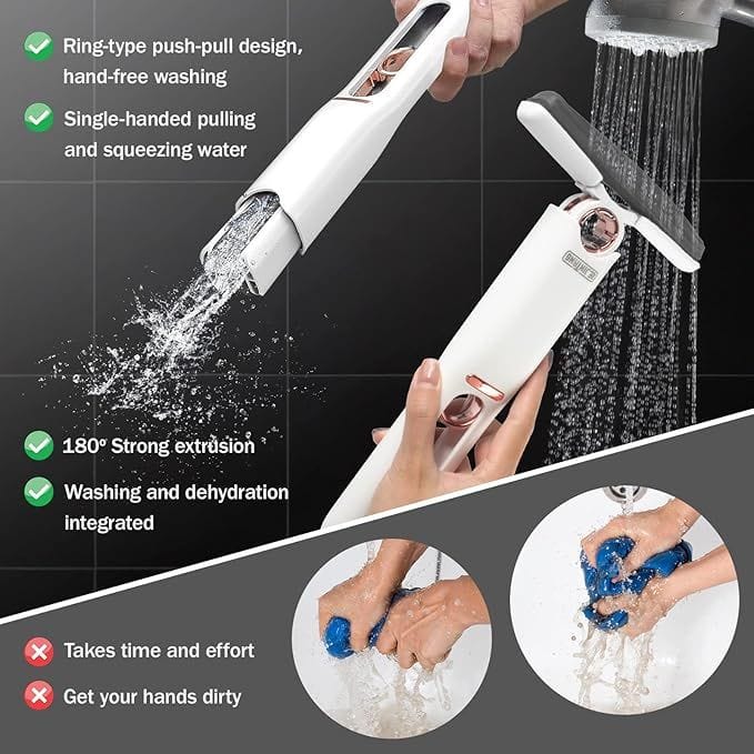 Portable Self-squeeze Short Mop Mini Hand Wash-free Strong Absorbent Mop With 1 Cotton Head Cleaning Sponge For Bathroom Kitchens Table